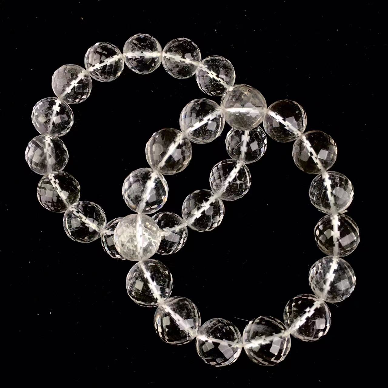 High Quality Natural Clear quartz White Crystal14mm Bracelet Crystal Single Circle Hand String Clear Quartz Charm Bracelets