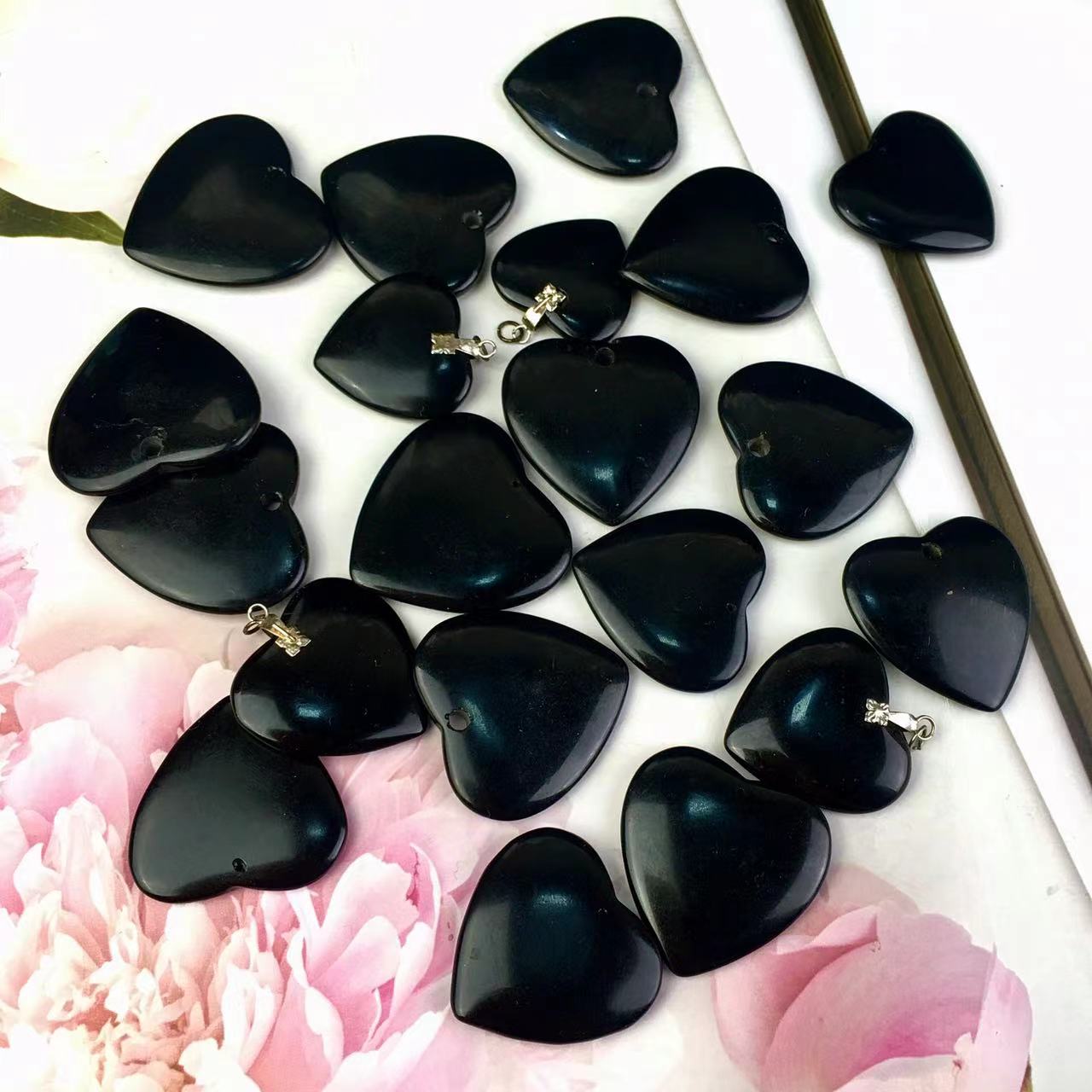 High quality wholesale Natural Crystal Black Obsidian pendant For Decoration
