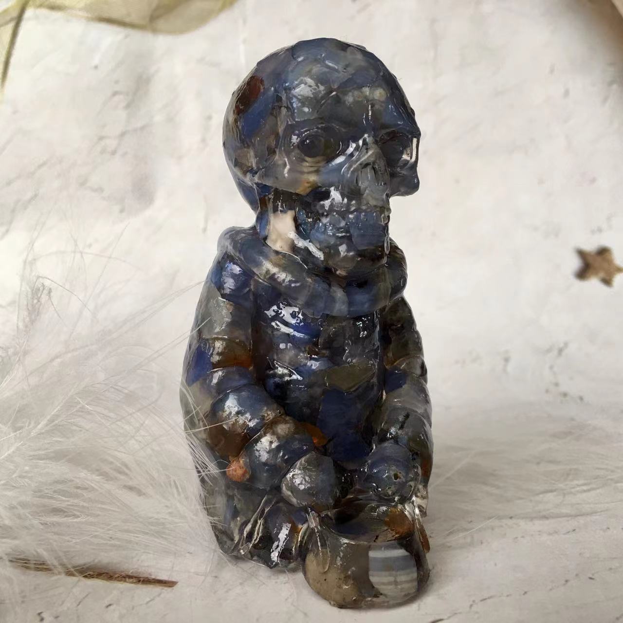 Natural healing crystals gravel chip carving epoxy resin crystal crafts crystal death