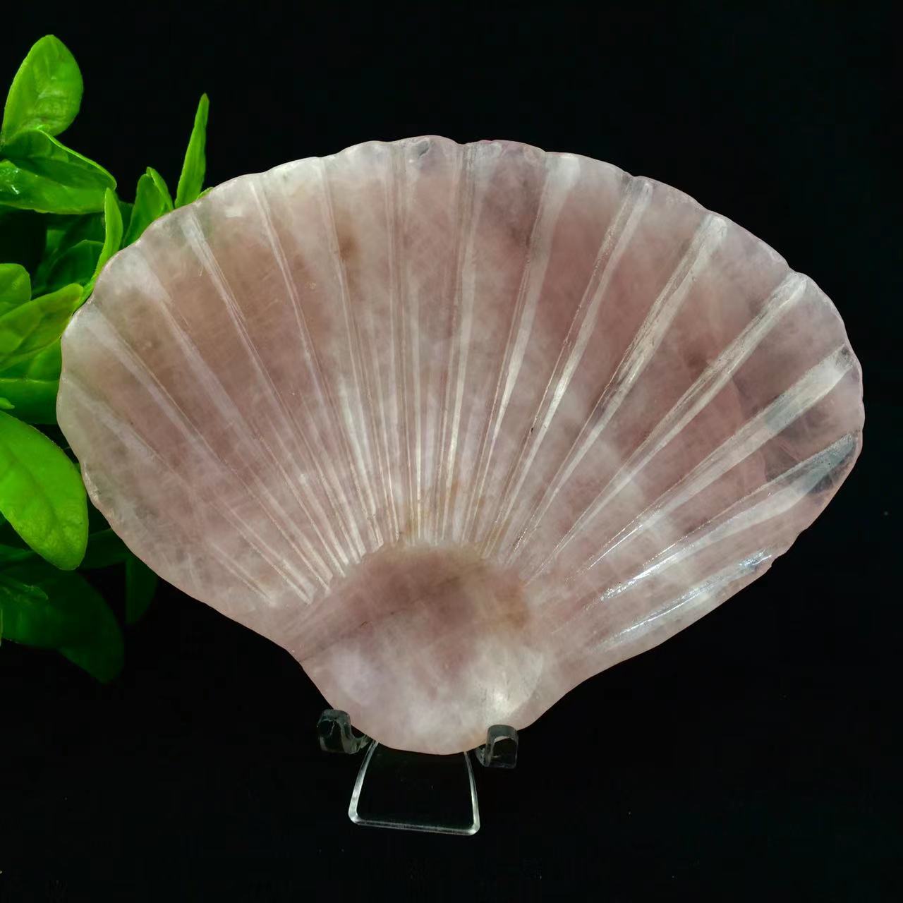 Wholesale high quality reiki natural crystal shell moss/clear/rose carving for decoraiotion
