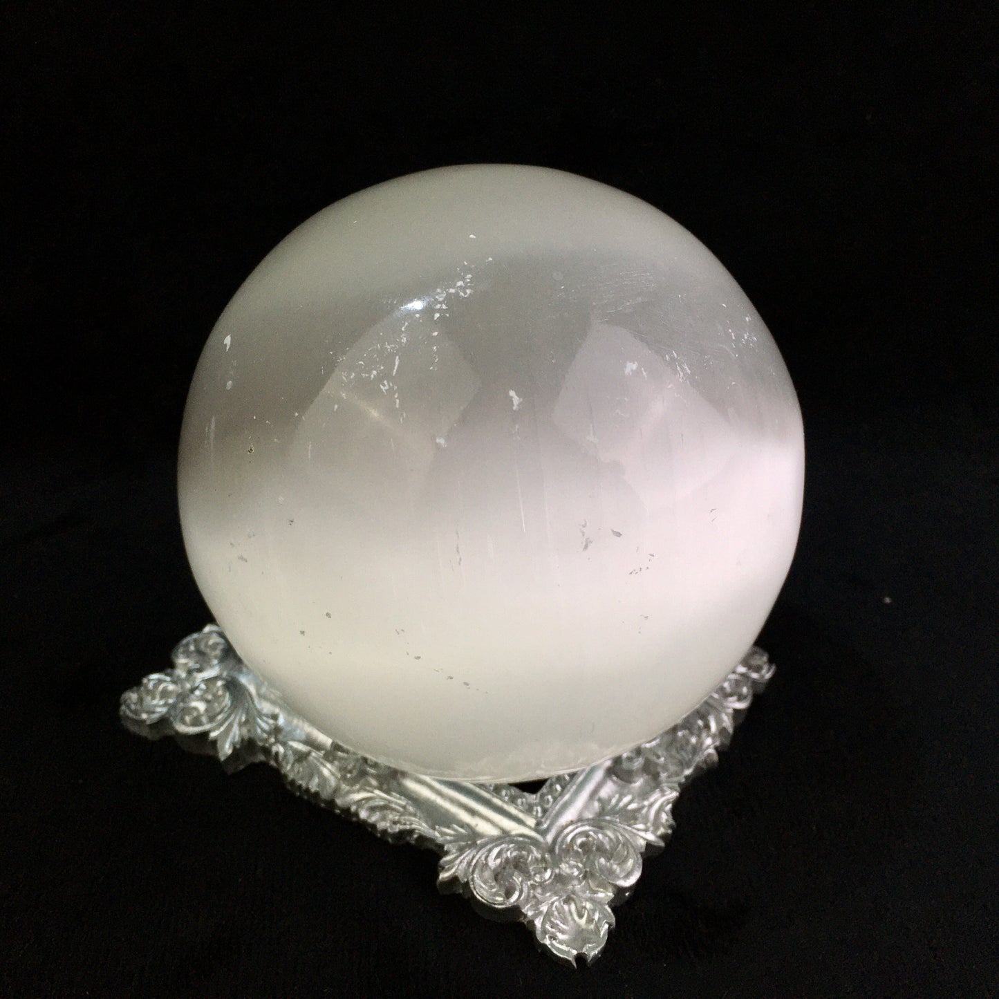 Wholesales high quality selenite with cat eye ball sphere natural healing crystal sphere gemstone for home decoration 1kg