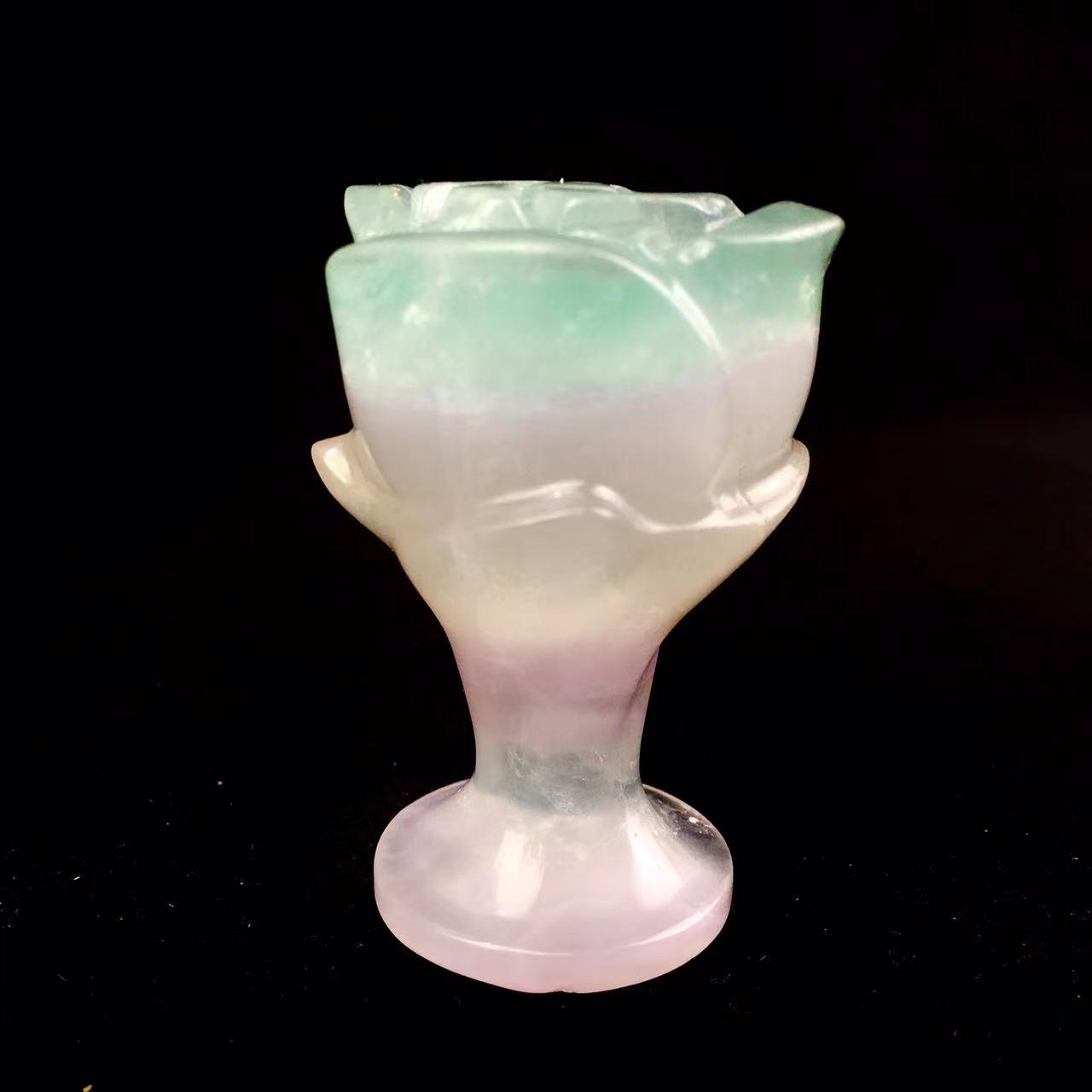 Hand Carved Flower Fluorite Gemstone Carving Hand Carved Natural Stone Flower For Decoration Healing Flower For Home Decor