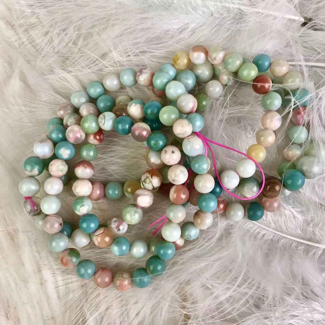 Wholesale natural quartz bead bracelets green sakura cherry blossom flower agate crystal bracelet 8mm and 9mm