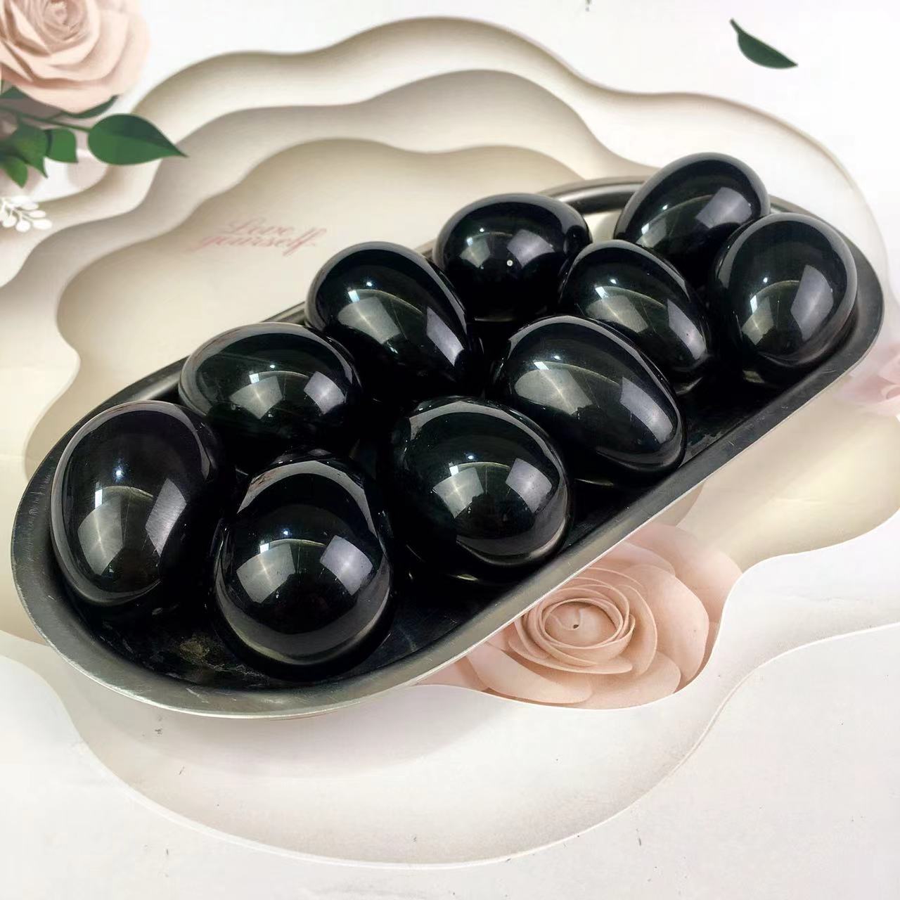 Wholesale Natural Polished Rainbow Obsidian Eggs Crystal For Decoration