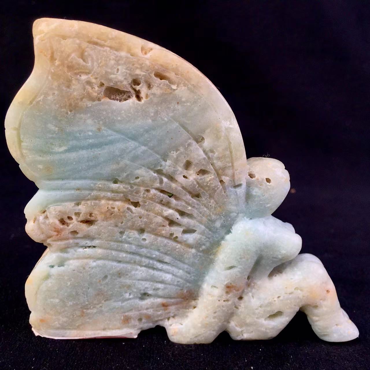 Wholesale high quality reiki natural crystal Caribbean caclite fairy carving for decoraiotion