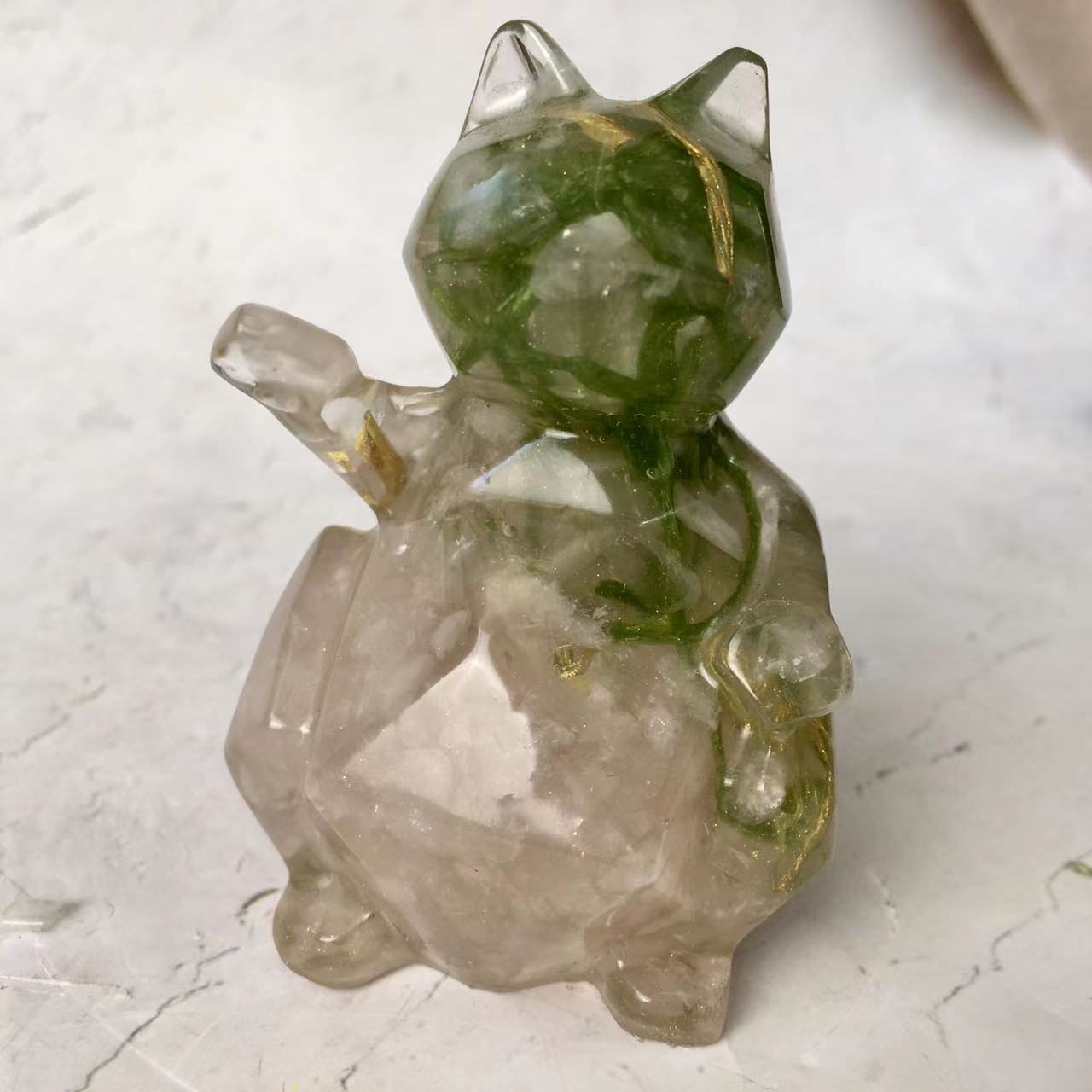Wholesale resin money fortune cat carveds animal gift folk crafts healing souvenirs decoration
