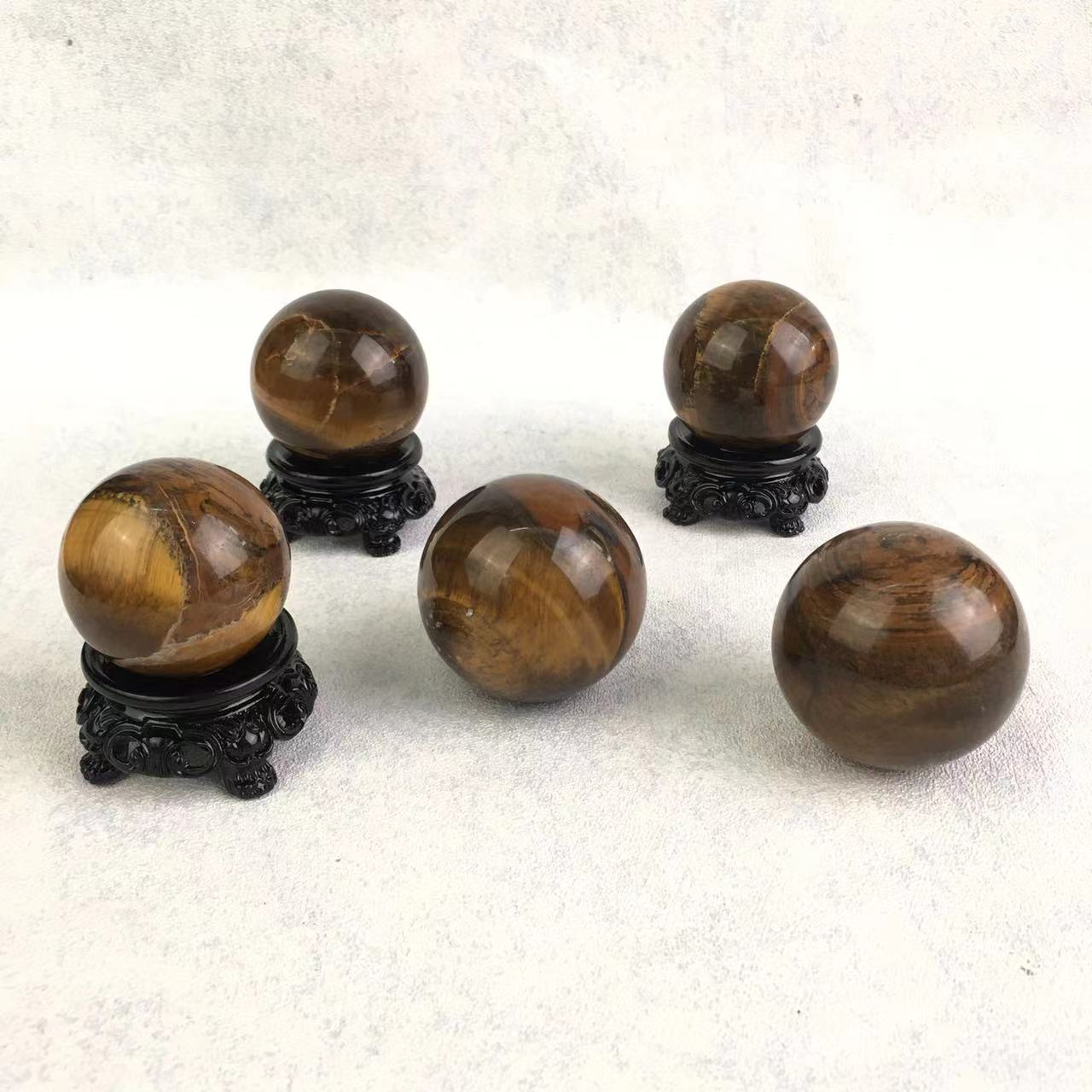 Wholesale natural crystal healing tiger eye sphere for decoration 1kg