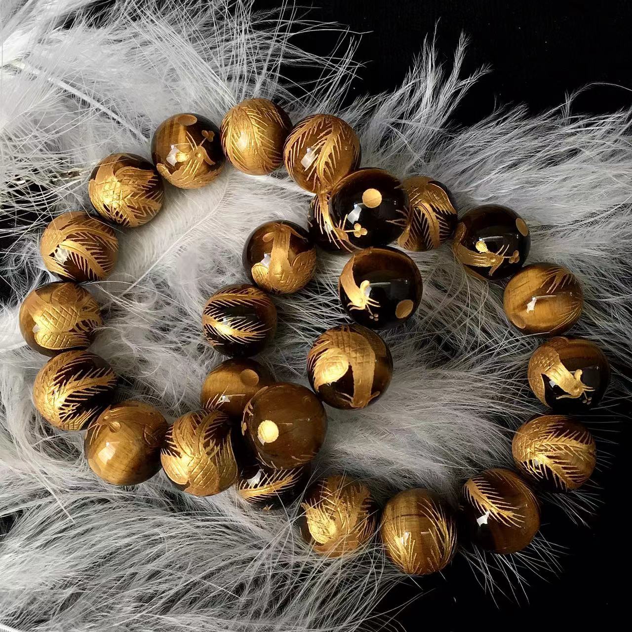 Wholesale Grade AB+ Natural Stone Bead 8/10/12/14/16/18MM Mens Tiger Eye Bracelet Gemstone Jewelry