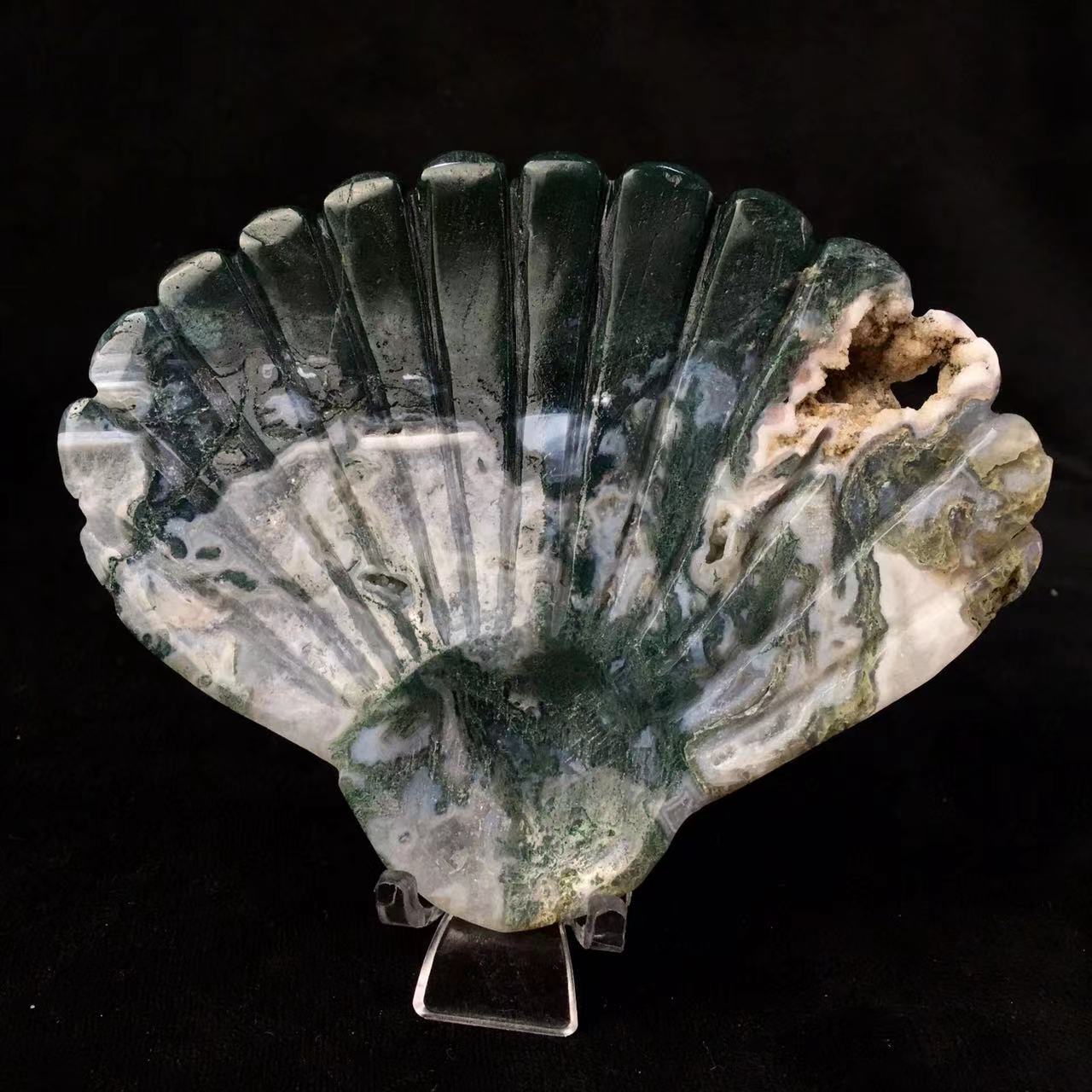 Wholesale high quality reiki natural crystal shell moss/clear/rose carving for decoraiotion