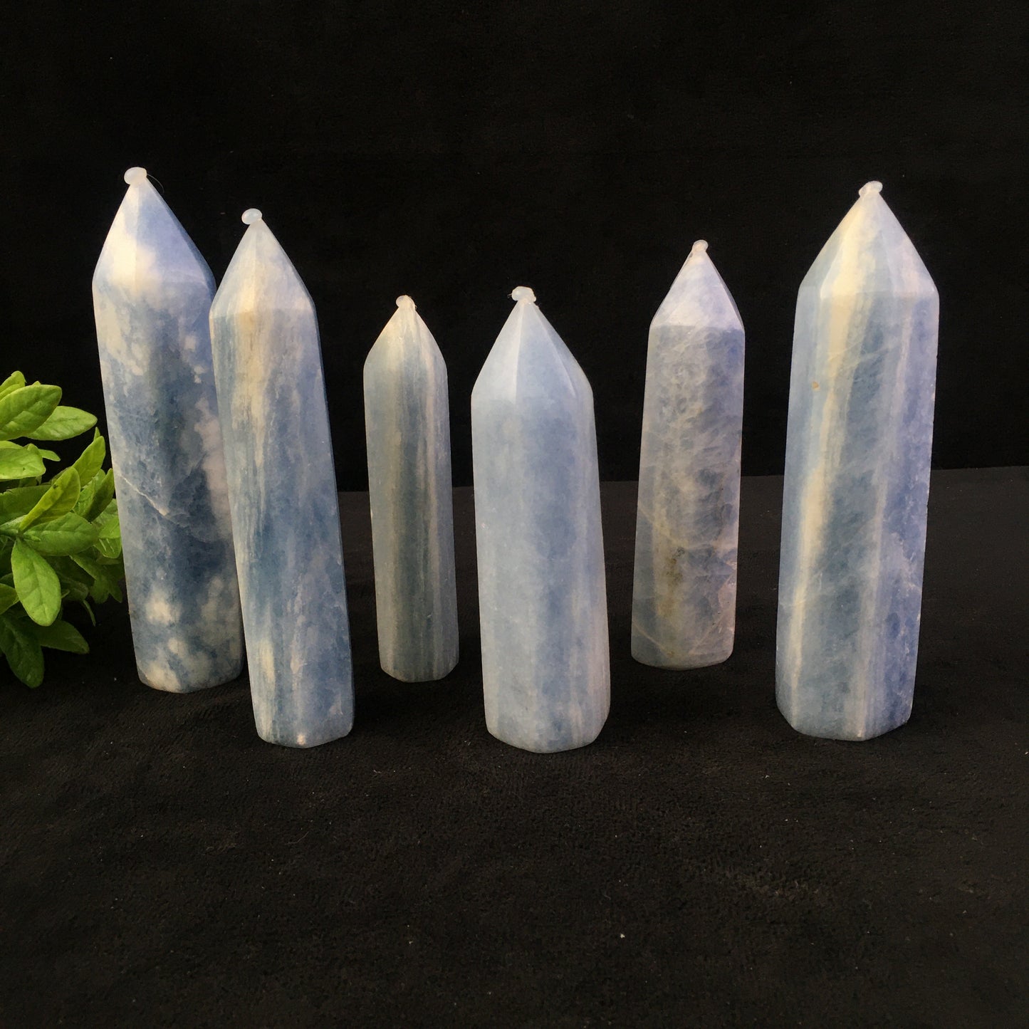 Wholesale natural Crystal Blue Calcite Quartz Towers For Decoration 1kg