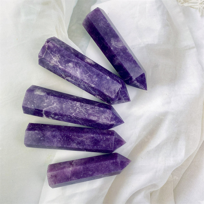 Wholesale natural high quality Purple mica tower for decoration 1kg
