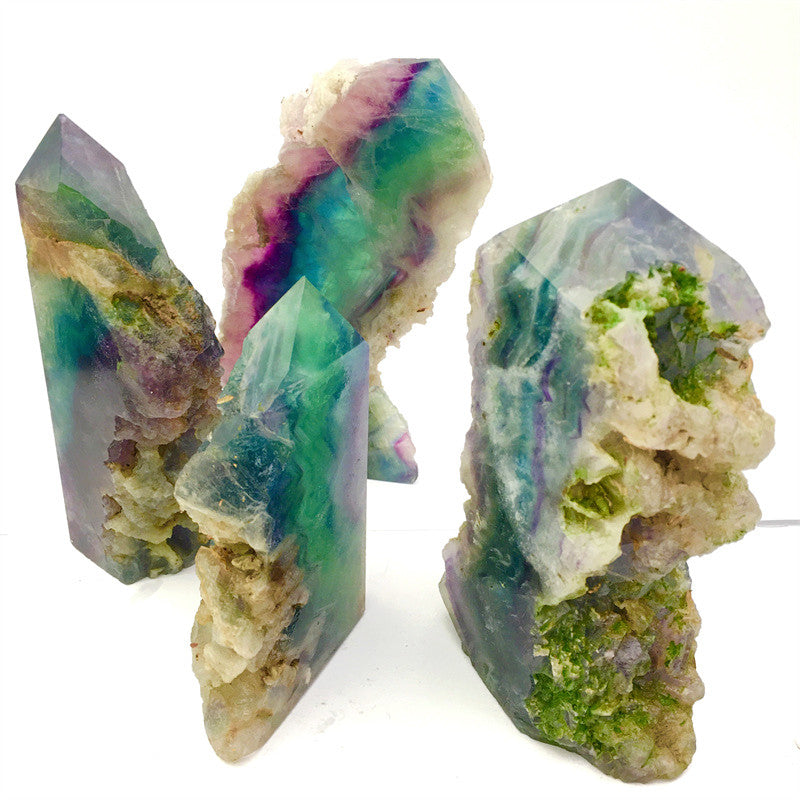 Wholesale Natural Reiki Fluorite Raw Tower for decoraiotion 1kg