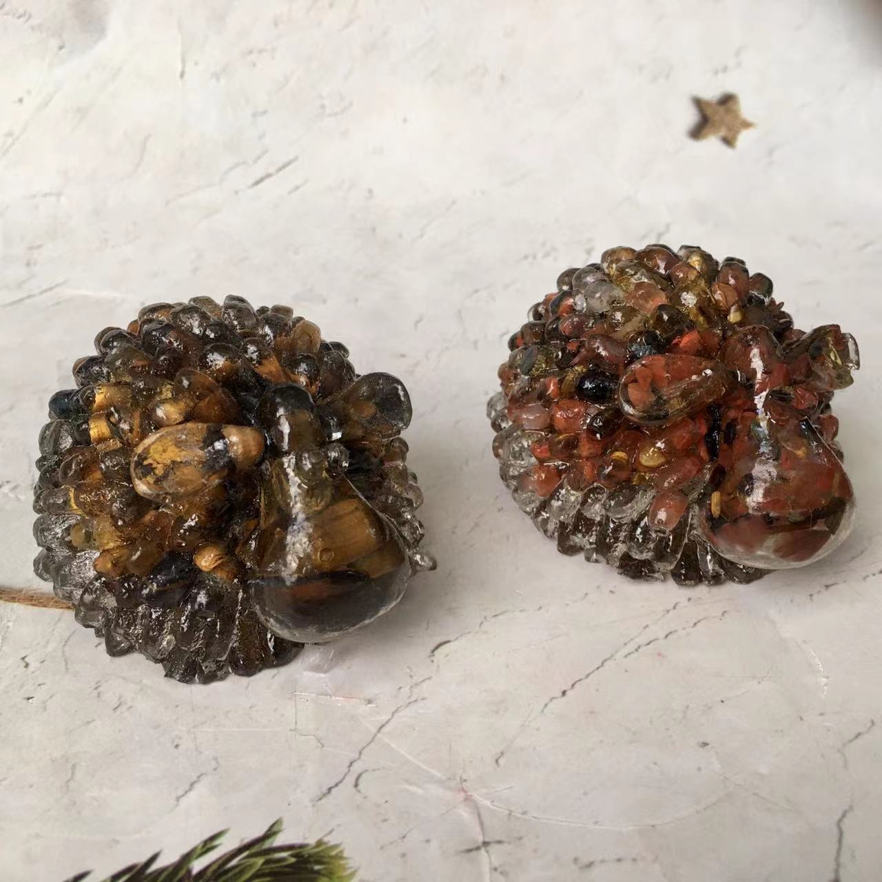 Natural healing crystals gravel chip carving epoxy resin crystal crafts crystal animal donkey