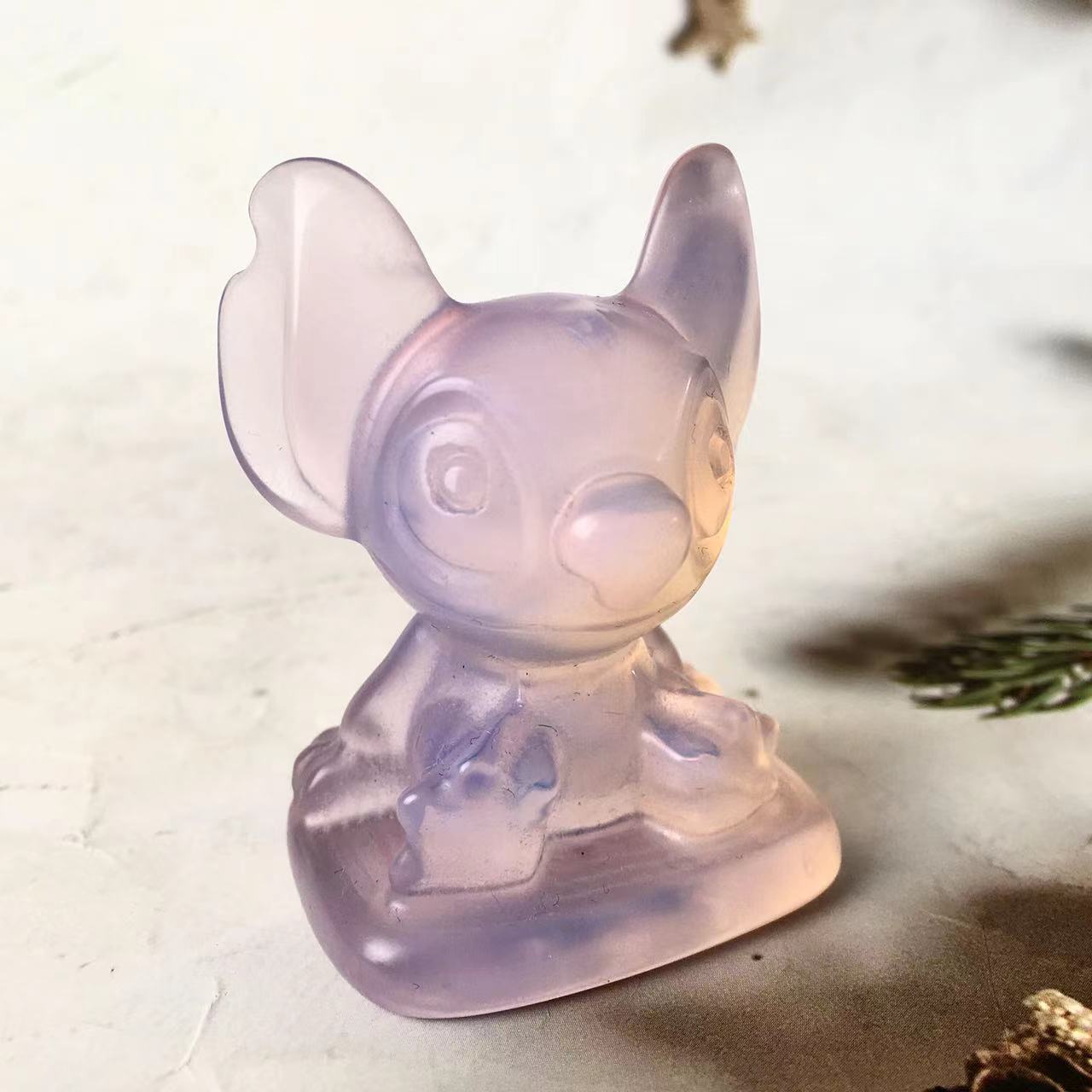 Wholesale High quality Stitch opal carving for gift stitch healing crystal carving