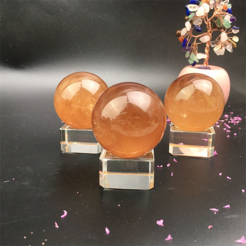 Wholesale Natural honey calcite crystal balls/sphere for decoraiotion 1kg