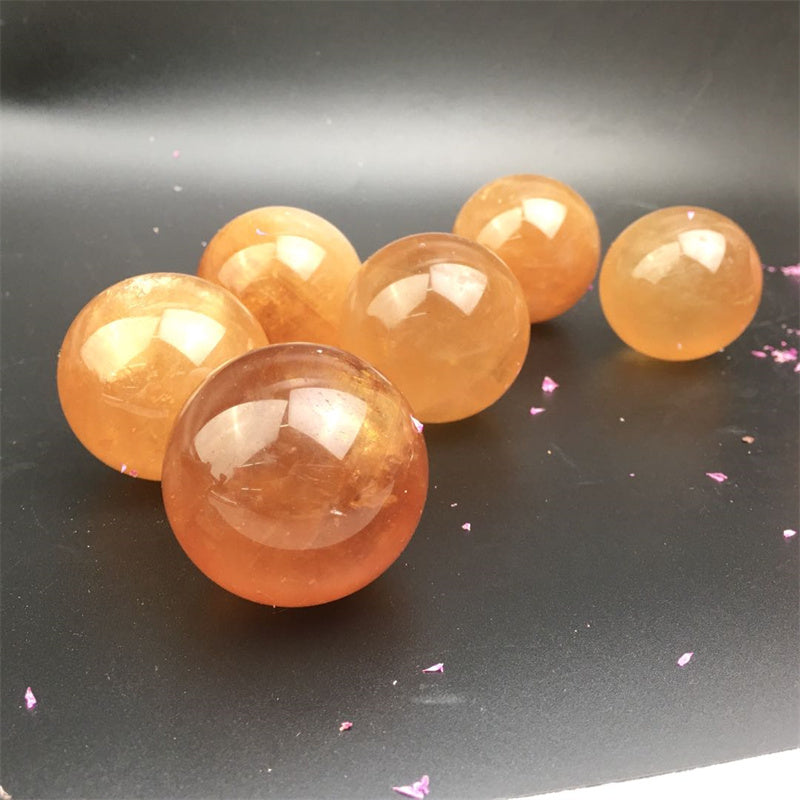 Wholesale Natural honey calcite crystal balls/sphere for decoraiotion 1kg