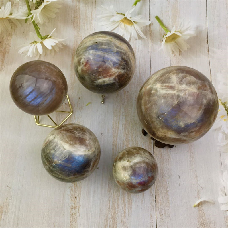 Wholesale Natural Healing Blue Moonstone Sphere for decoration 1kg