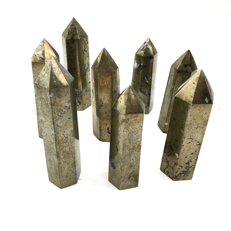 Wholesale natural crystal reiki pyrite tower for decoraiotion 1kg