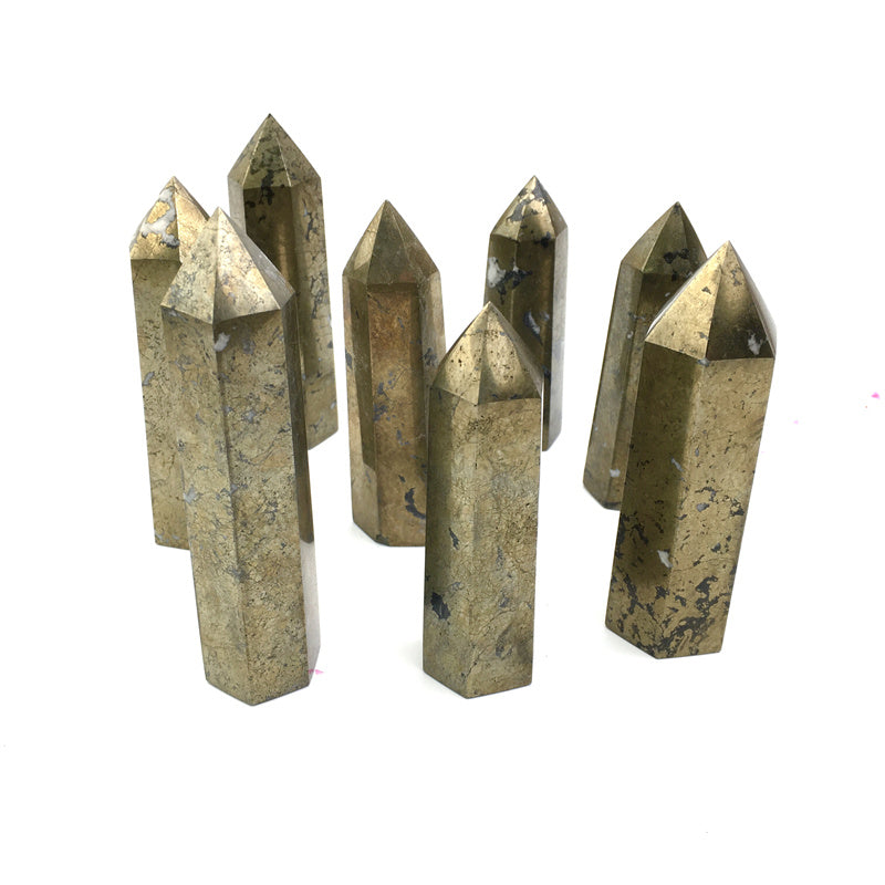 Wholesale natural crystal reiki pyrite tower for decoraiotion 1kg