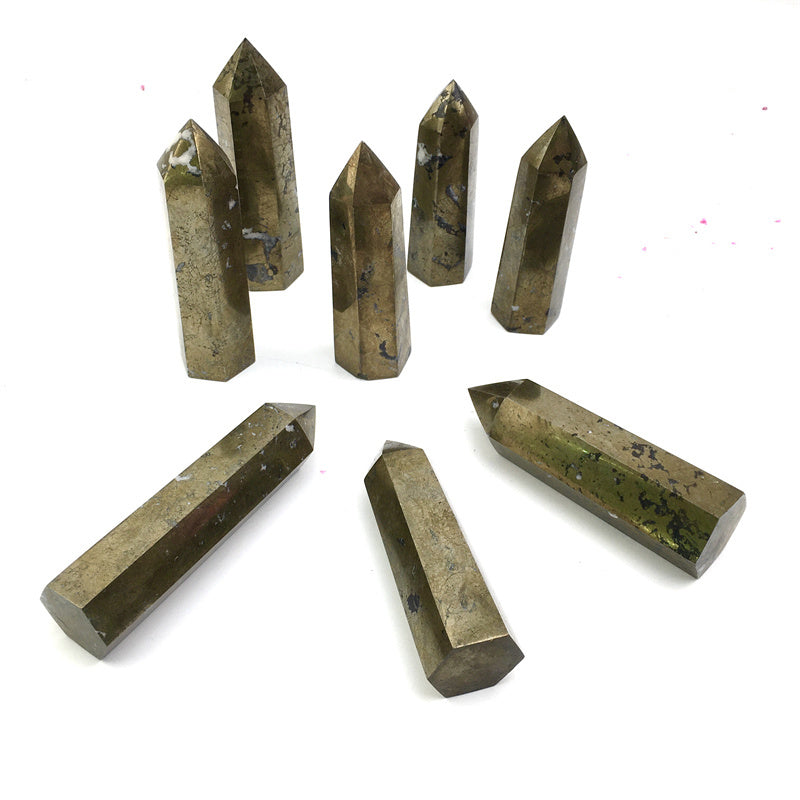 Wholesale natural crystal reiki pyrite tower for decoraiotion 1kg