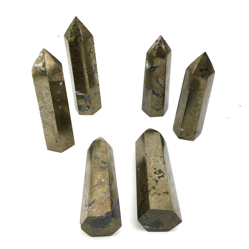 Wholesale natural crystal reiki pyrite tower for decoraiotion 1kg