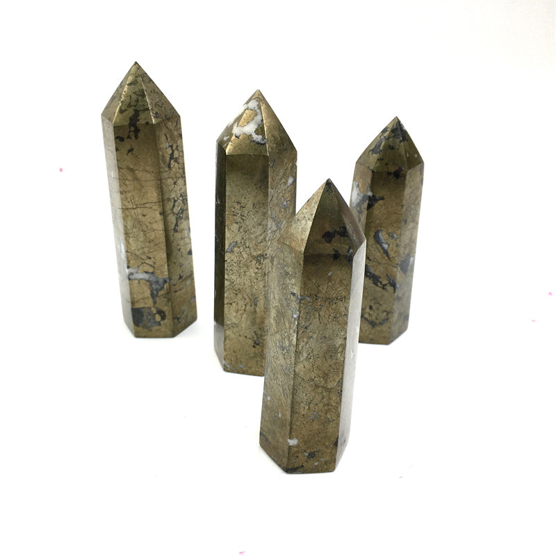 Wholesale natural crystal reiki pyrite tower for decoraiotion 1kg