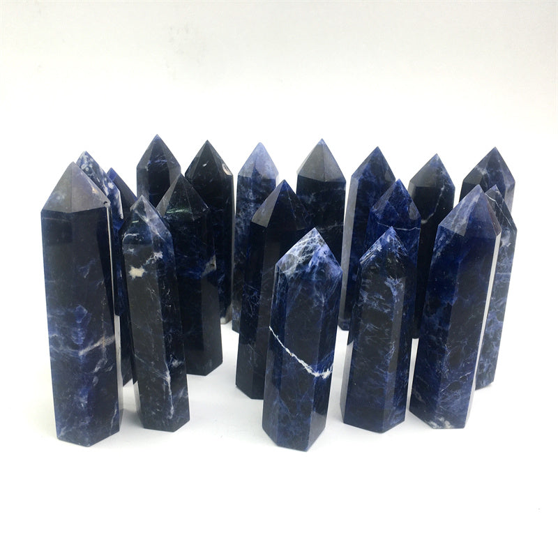 Wholesale Natural Healing Quartz Crystal Sodalite Tower for decoraiotion 1kg