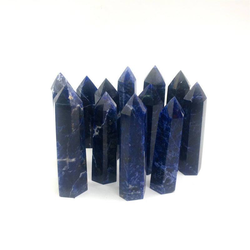 Wholesale Natural Healing Quartz Crystal Sodalite Tower for decoraiotion 1kg