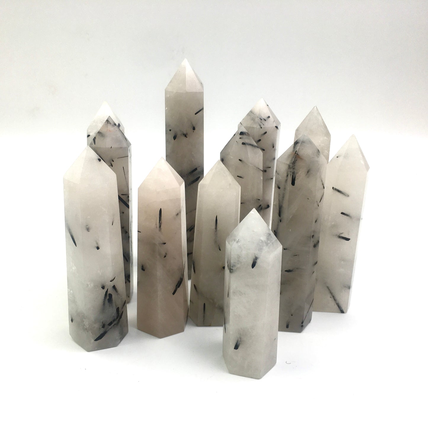 Wholesale natural tower crystal healing stone black tourmaline crystal for decoraiotion 1kg