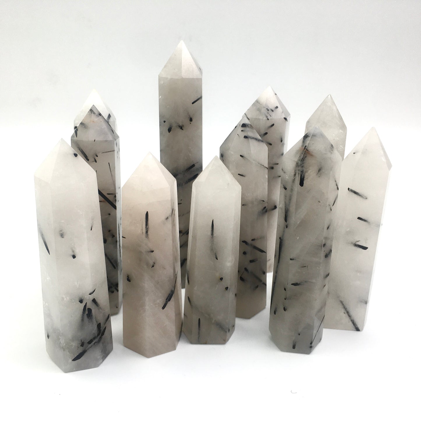 Wholesale natural tower crystal healing stone black tourmaline crystal for decoraiotion 1kg