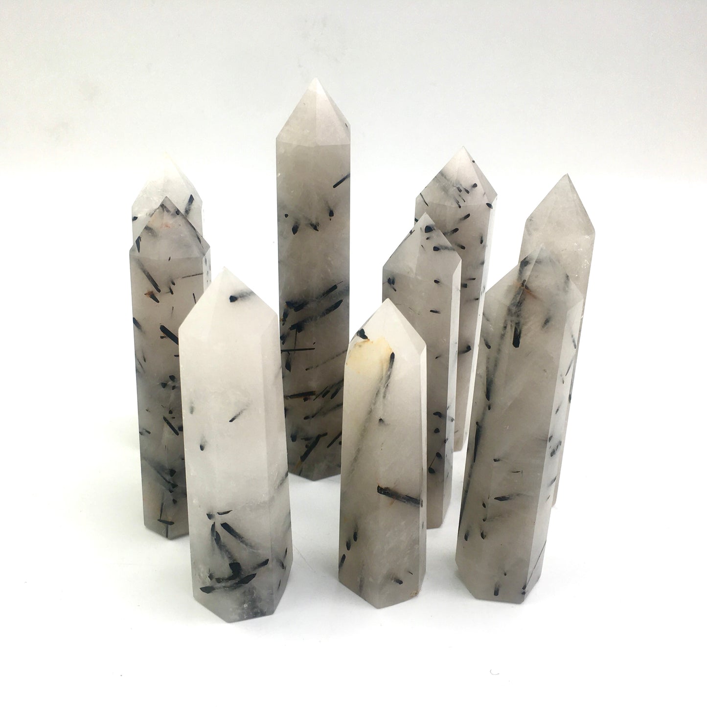 Wholesale natural tower crystal healing stone black tourmaline crystal for decoraiotion 1kg