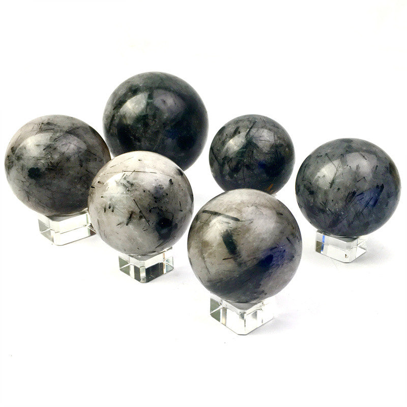 Wholesale high quality reiki natural Black rutile sphere for decoration 1kg