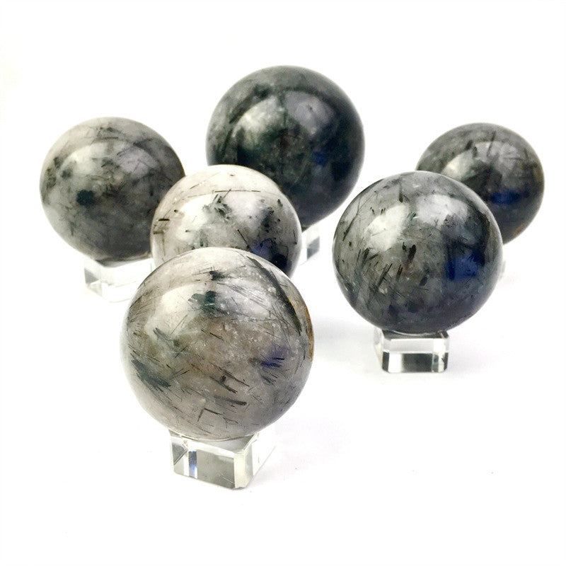 Wholesale high quality reiki natural Black rutile sphere for decoration 1kg