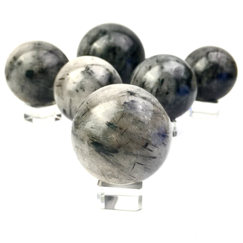 Wholesale high quality reiki natural Black rutile sphere for decoration 1kg
