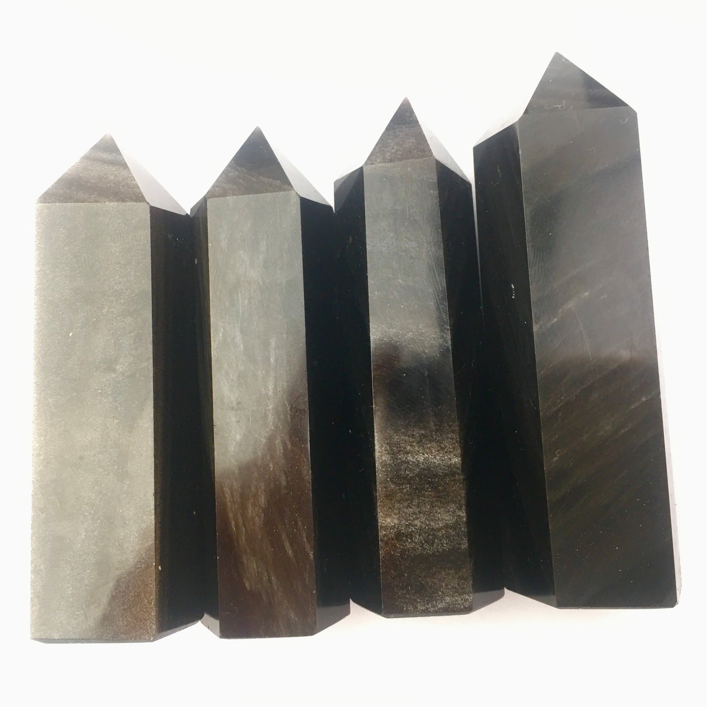 Wholesale High Quality Sliver Obsidian tower for decoraiotion 1kg