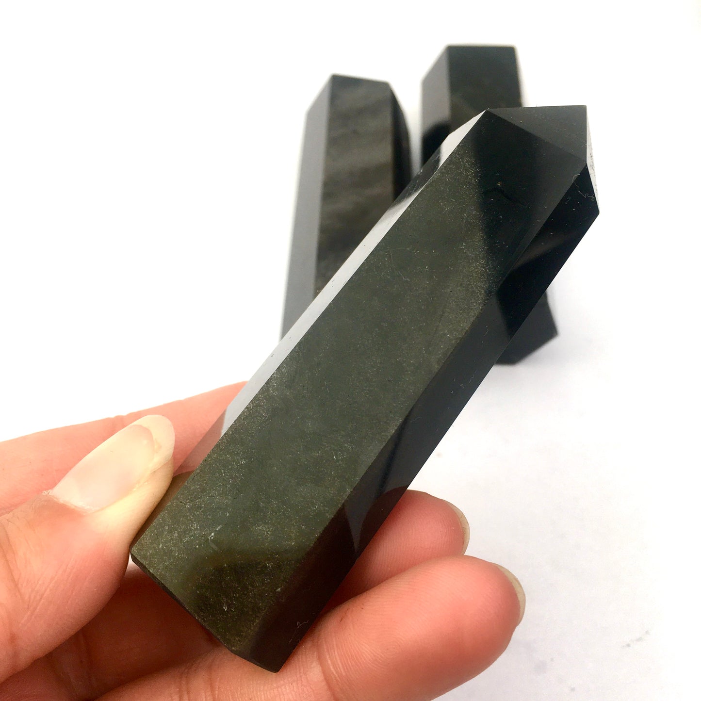 Wholesale High Quality Sliver Obsidian tower for decoraiotion 1kg