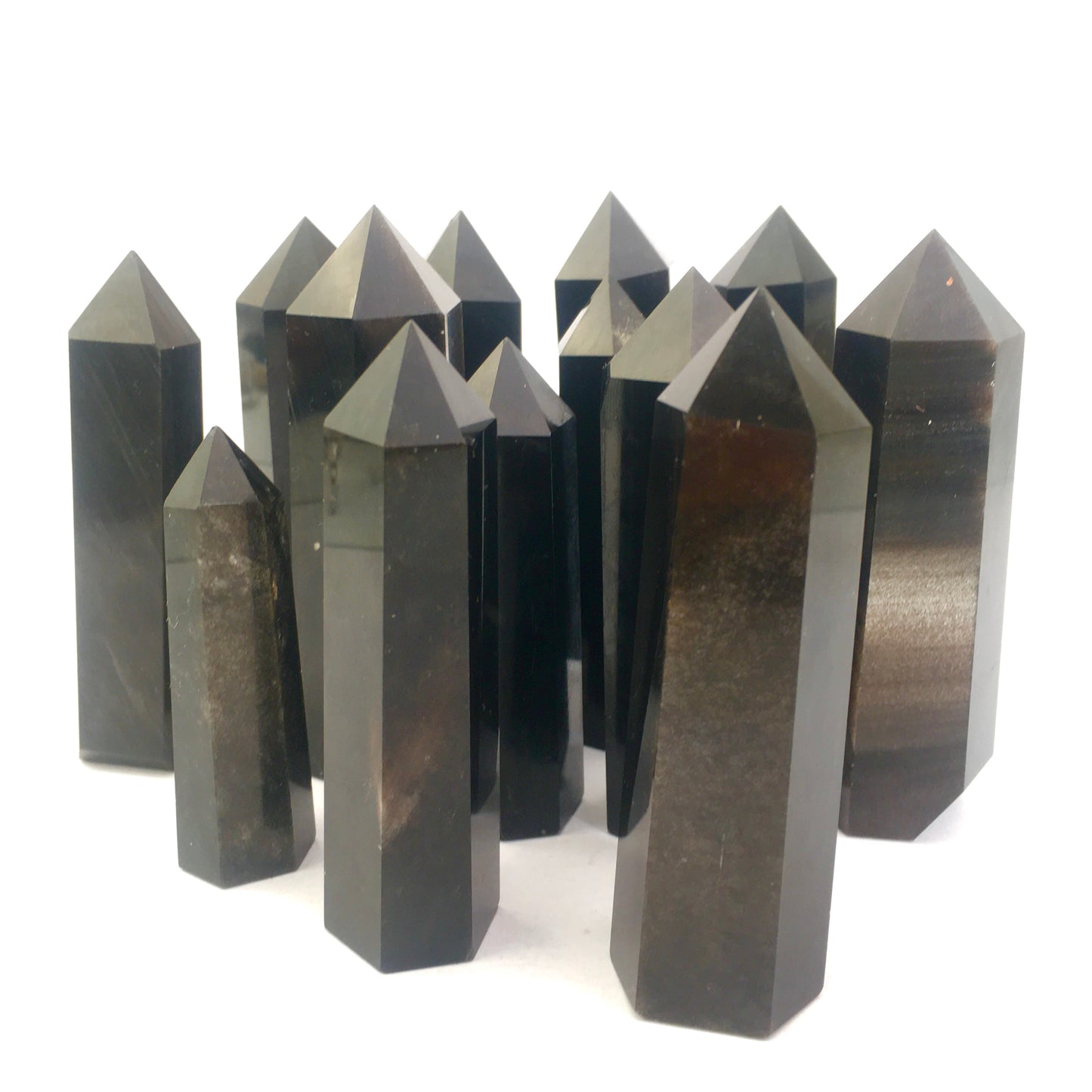 Wholesale High Quality Sliver Obsidian tower for decoraiotion 1kg