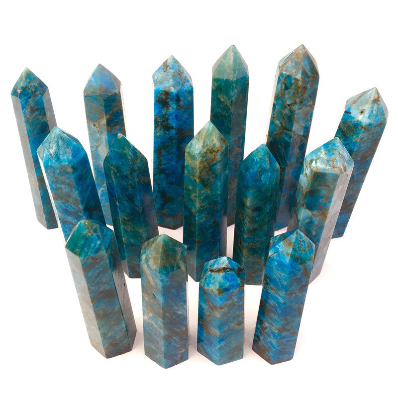 Wholesale high quality reiki natural Apatite Healing stone tower for decoraiotion1kg