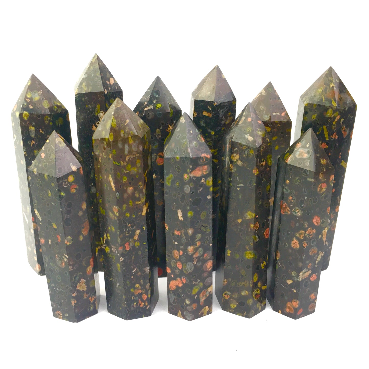 Wholesale Natural Crystal blossom jasper tower for decoraiotion 1kg