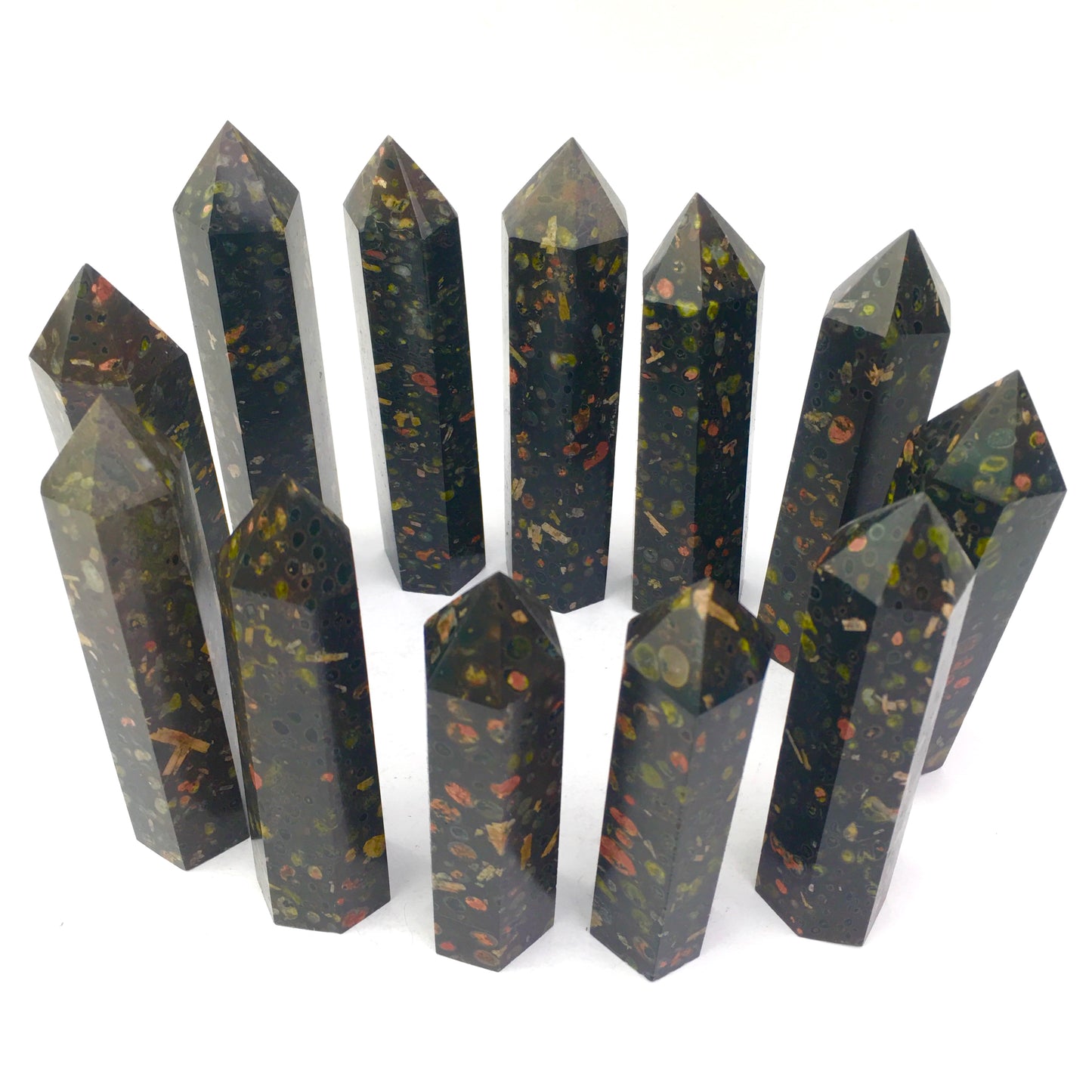 Wholesale Natural Crystal blossom jasper tower for decoraiotion 1kg