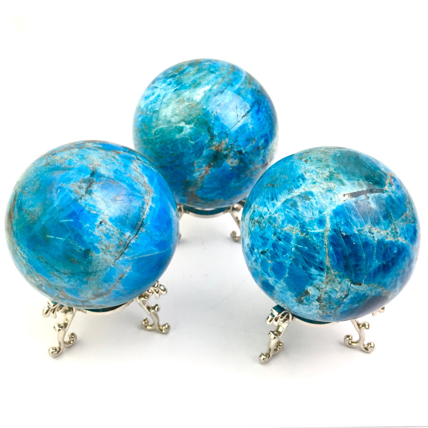 Wholesale high quality Natural quartz Blue apatite sphere for decoration 1kg