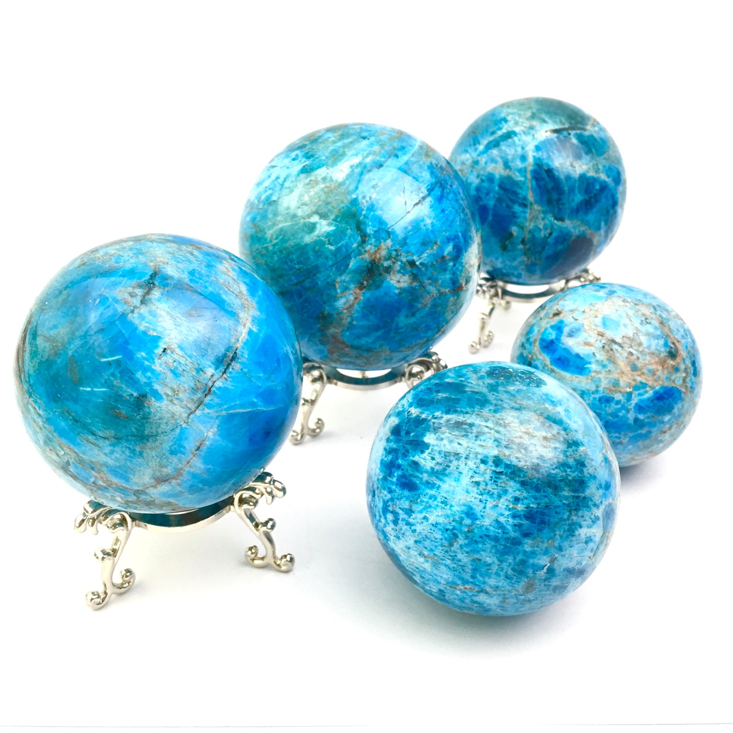 Wholesale high quality Natural quartz Blue apatite sphere for decoration 1kg