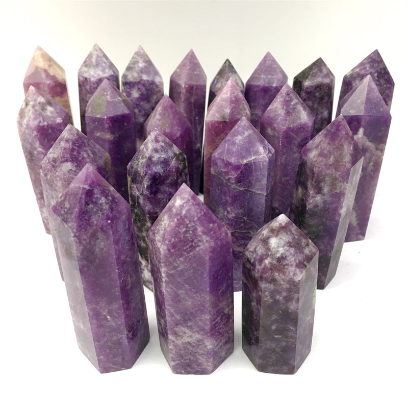 Wholesale natural high quality Purple mica tower for decoration 1kg
