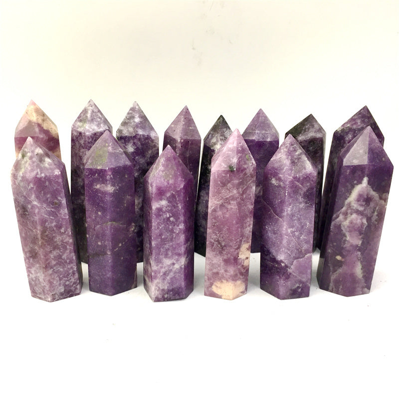 Wholesale natural high quality Purple mica tower for decoration 1kg