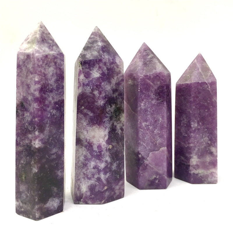 Wholesale natural high quality Purple mica tower for decoration 1kg