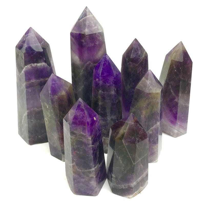 Wholesale natural crystal dream amethyst tower for decoraiotion 1kg