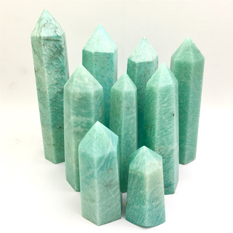 Wholesale high quality reiki natural Amazonite Healing stone tower for decoraiotion1kg