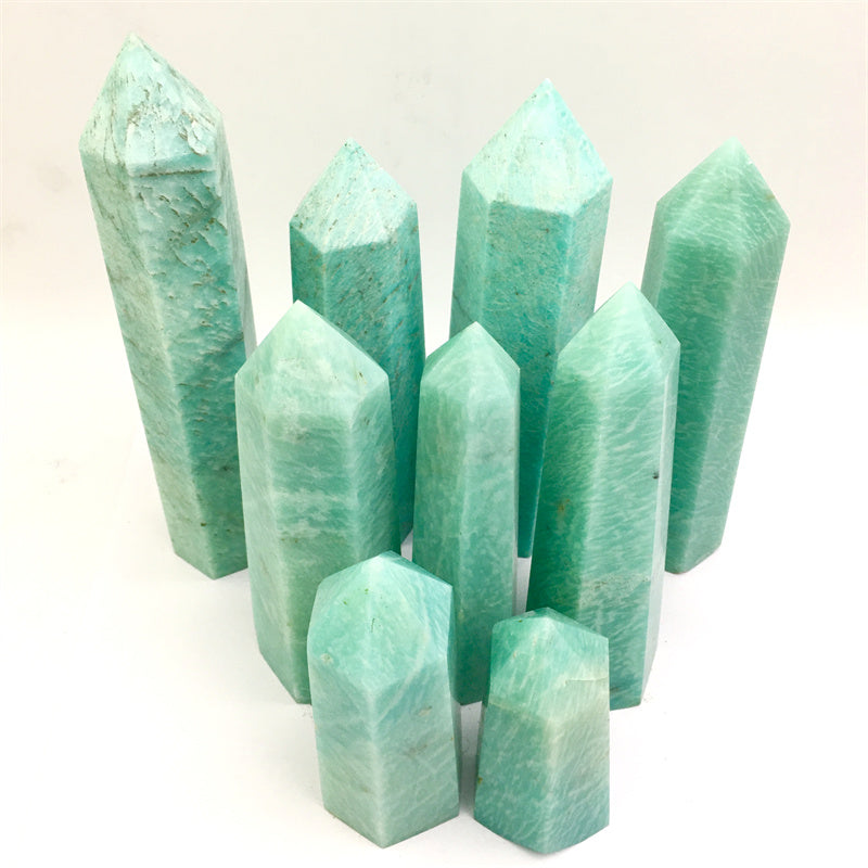 Wholesale high quality reiki natural Amazonite Healing stone tower for decoraiotion1kg