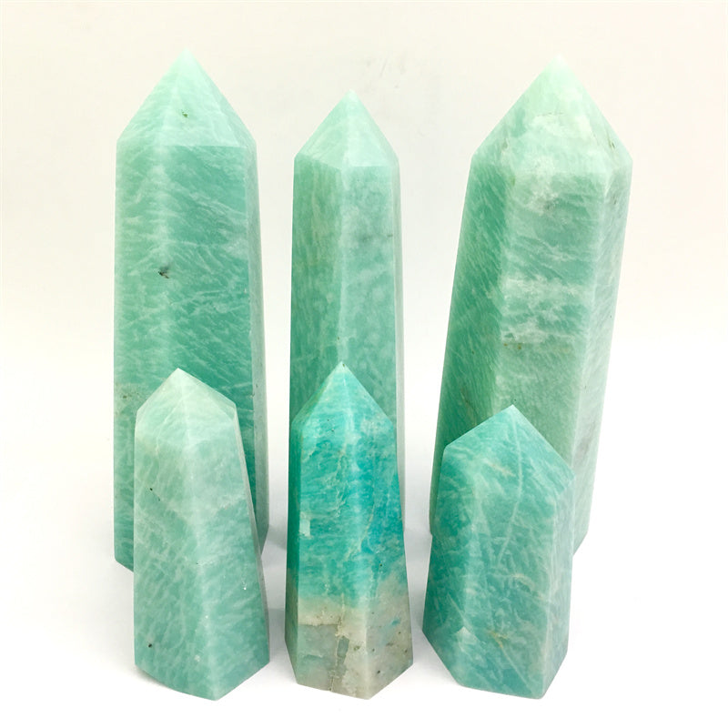 Wholesale high quality reiki natural Amazonite Healing stone tower for decoraiotion1kg