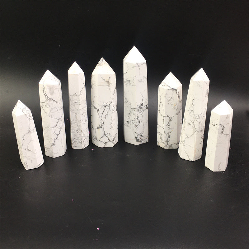 Wholesale crystal natural white howlite crystal tower for decoraiotion 1kg
